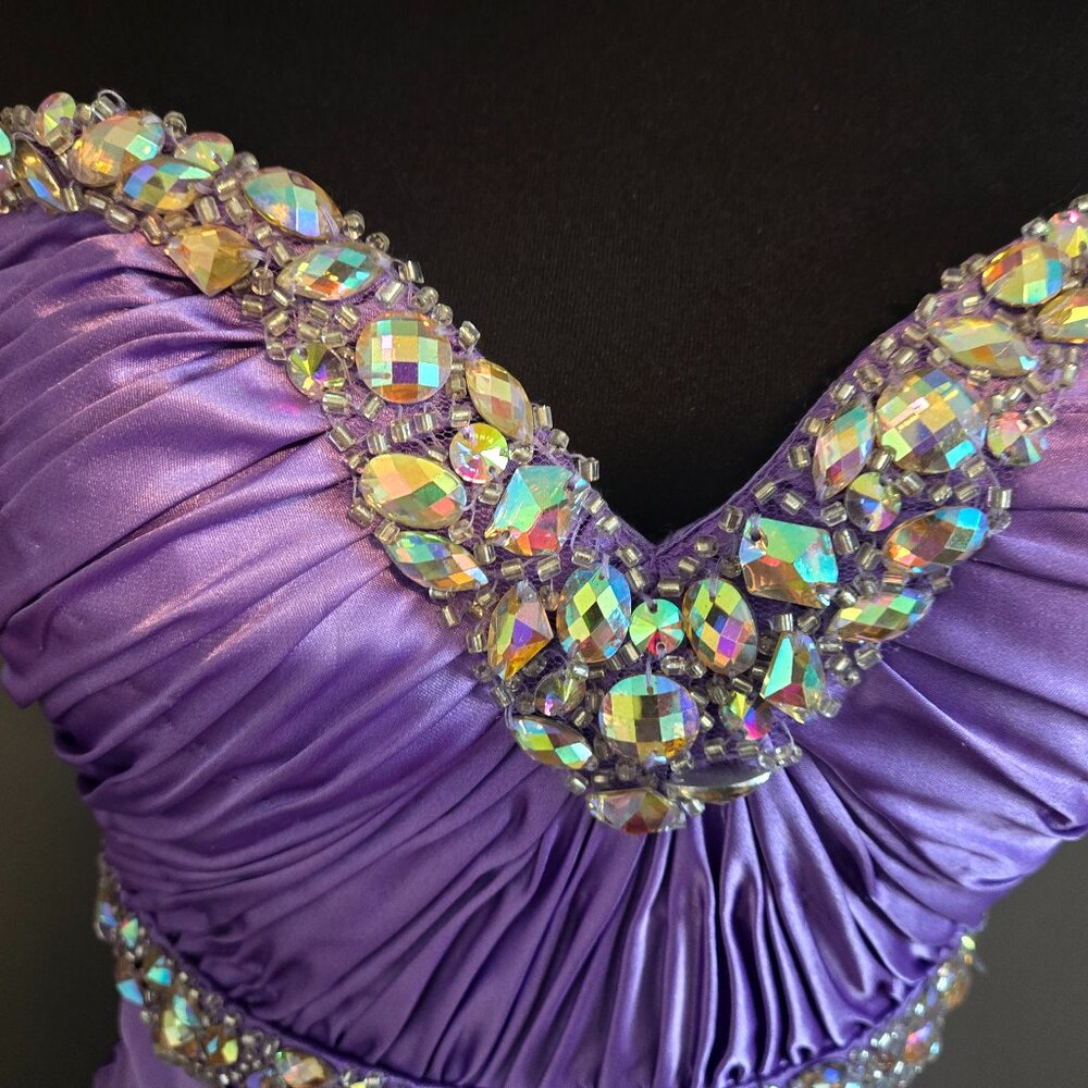 stunning purple beaded/jeweled detailed gown by BLUSH Prom by Alexia